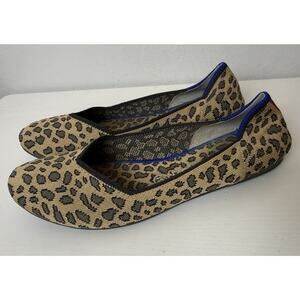 Rothy’s Ballet The Flat in Spotted Leopard Size 8 Comfort Animal Print Round Toe